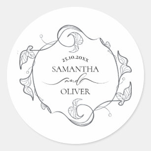 Decorative Minimalist Wedding Sticker