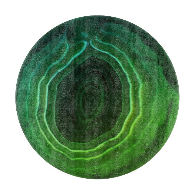 Decorative modern green trendy unusual cutting board (Front)