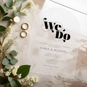 Decorative Modern Wedding ID887 Acrylic Invitations