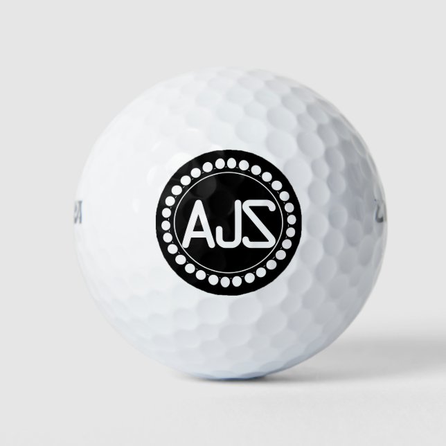 Decorative Monogram Design Golf Balls (Front)