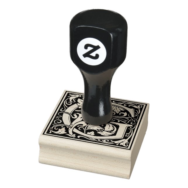 Decorative Monogram Letter G Rubber Stamp (Stamp)