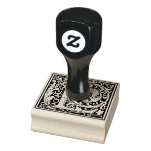 Decorative Monogram Letter L Rubber Stamp