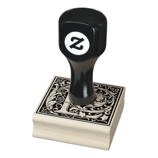 Decorative Monogram Letter L Rubber Stamp (Stamp)