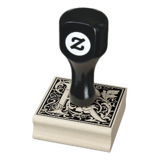 Decorative Monogram Letter R Rubber Stamp
