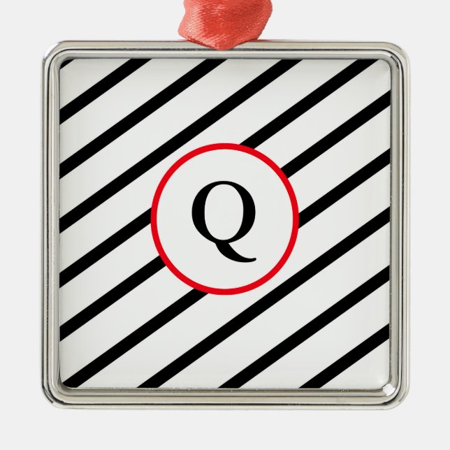 Decorative Monogram Metal Tree Decoration (Front)