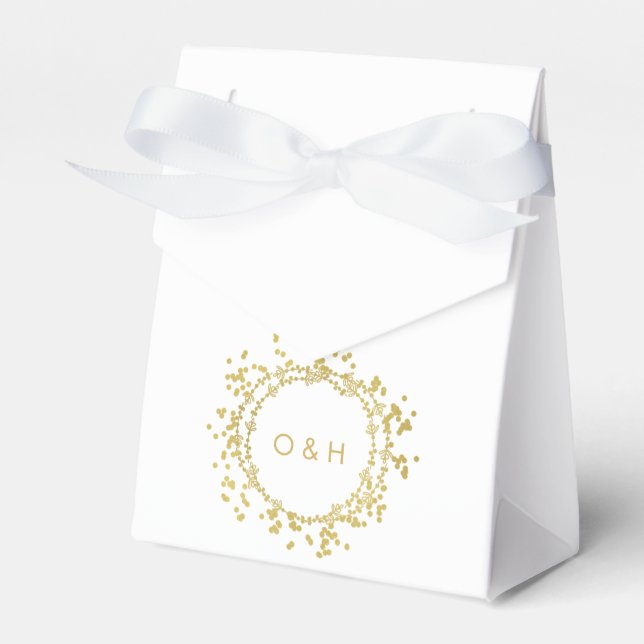 Decorative Monogram Wedding Favour Box | White (Front Side)