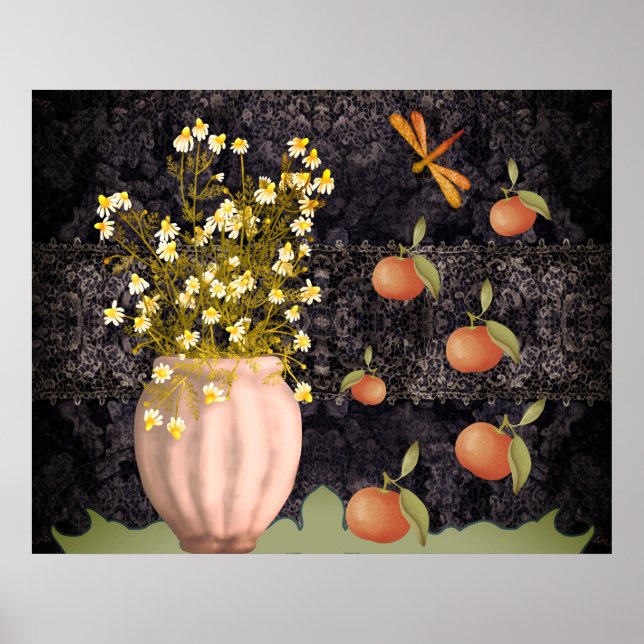 Decorative Moody Floral Poster (Front)