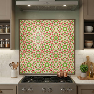 Decorative Moroccan Mosaic Red Green White Pattern Ceramic Tile