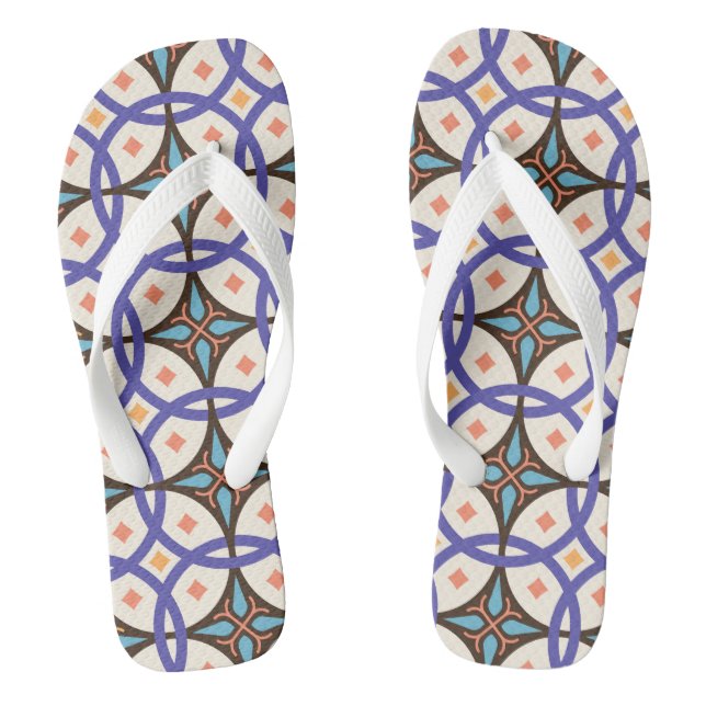 Decorative Mosaic Ceramic Ornate Tile Pattern Thongs (Footbed)