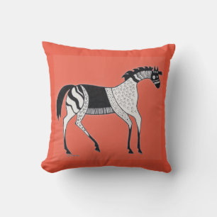 Decorative Mycenaean Greek Horse Throw Pillow