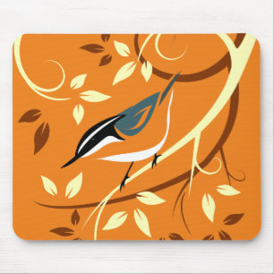 Decorative Nuthatch Bird Mouse Pad