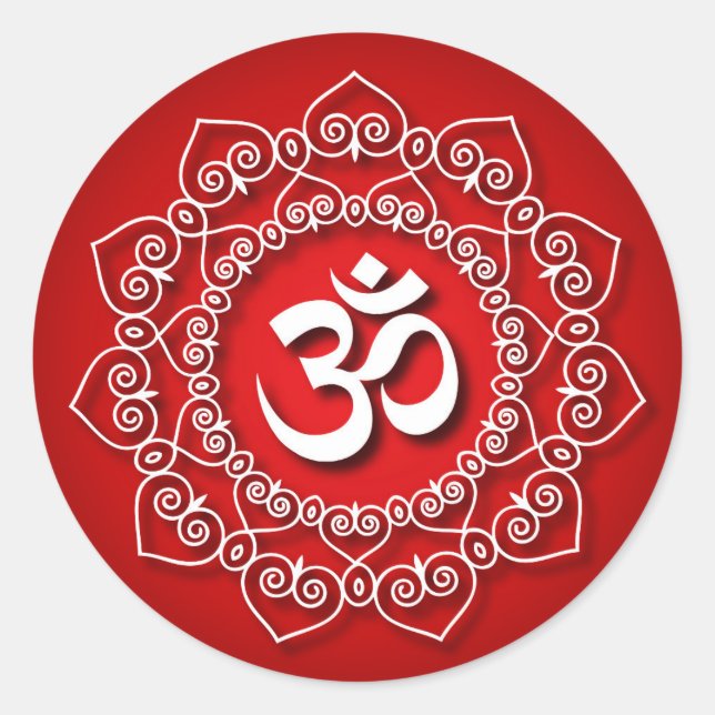 Decorative Om Design Classic Round Sticker (Front)