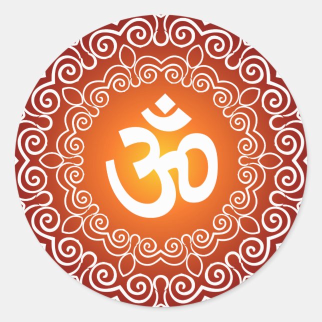 Decorative Om Design Classic Round Sticker (Front)