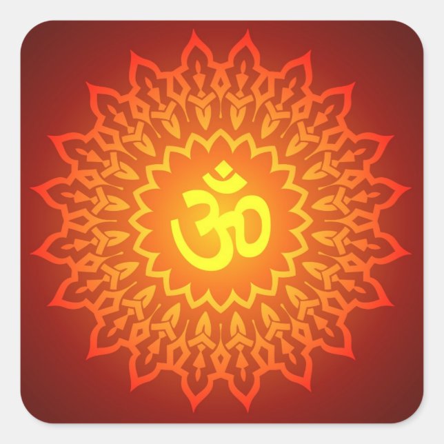 Decorative Om Design Square Sticker (Front)