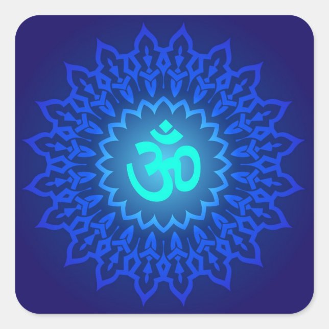 Decorative Om Design Square Sticker (Front)