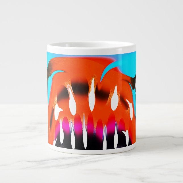 Decorative orange art large coffee mug (Front)