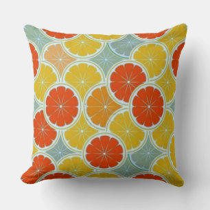 Decorative Orange Slice Pattern Accent Pillow
