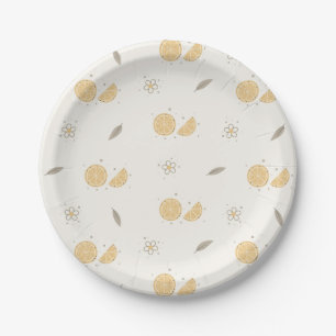 Decorative Orange Slice Print Paper Plates