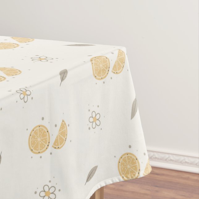 Decorative Orange Slice Print Tablecloth (In Situ)
