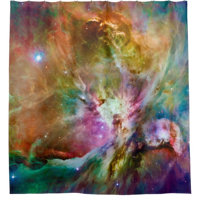 Decorative Orion Nebula Galaxy Space Photo Shower Curtain (Front)