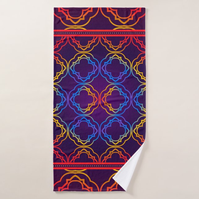 Decorative Ornament With Geometric Decoration. Sym Bath Towel (Bath Towel)