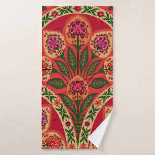 Decorative ornamental oriental style seamless flor bath towel