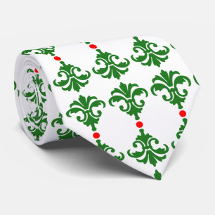 Decorative Ornate Xmas Damask Stripe Tie