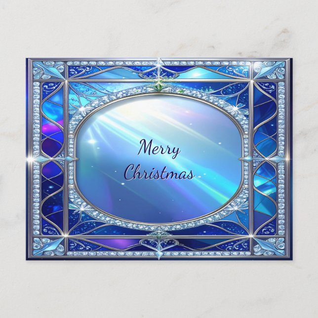 Decorative Oval Blue Frame Postcard (Front)