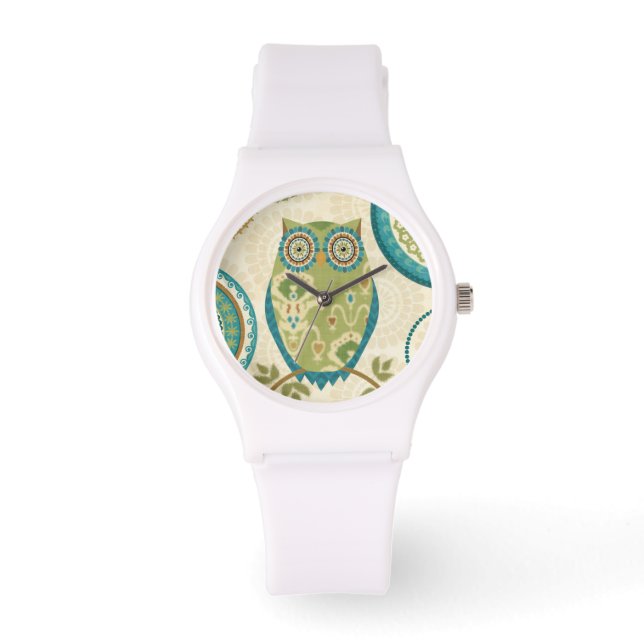 Decorative Owl with Circular Designs Watch (Front)