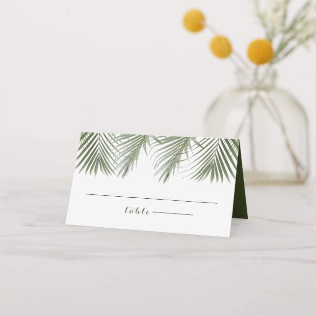 Decorative Palm Tree Place Card (Front)