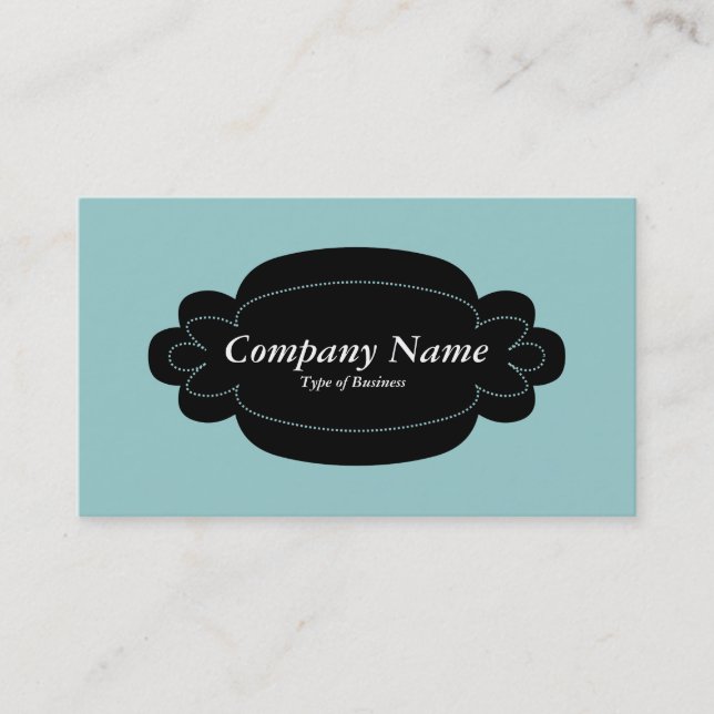 Decorative Panel 01 - Black - Lt Blue Green Business Card (Front)