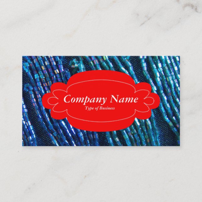 Decorative Panel 01 - Red - Bead Rope Business Card (Front)