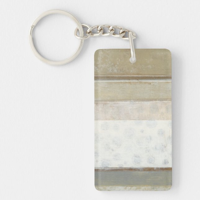 Decorative Panel Painting in Neutral Colours Key Ring (Front)