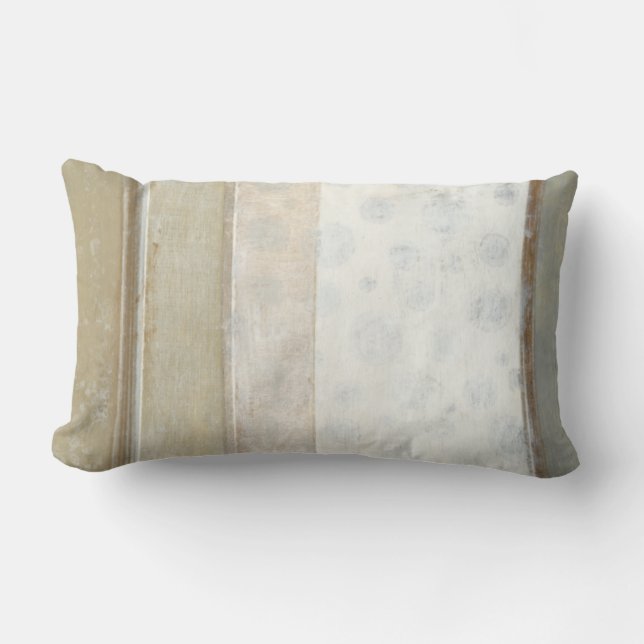 Decorative Panel Painting in Neutral Colours Lumbar Cushion (Front)