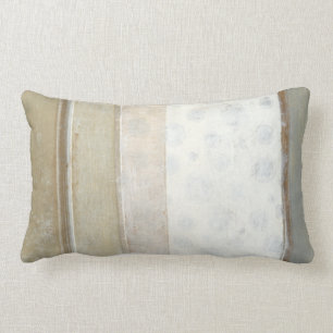 Decorative Panel Painting in Neutral Colours Lumbar Cushion