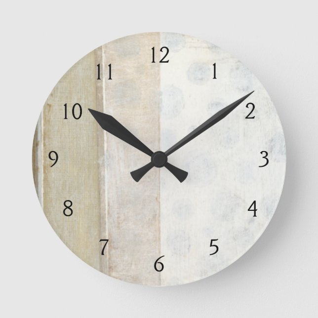 Decorative Panel Painting in Neutral Colours Round Clock (Front)