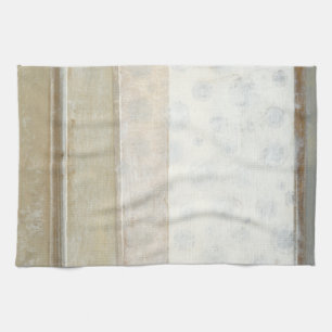 Decorative Panel Painting in Neutral Colours Tea Towel