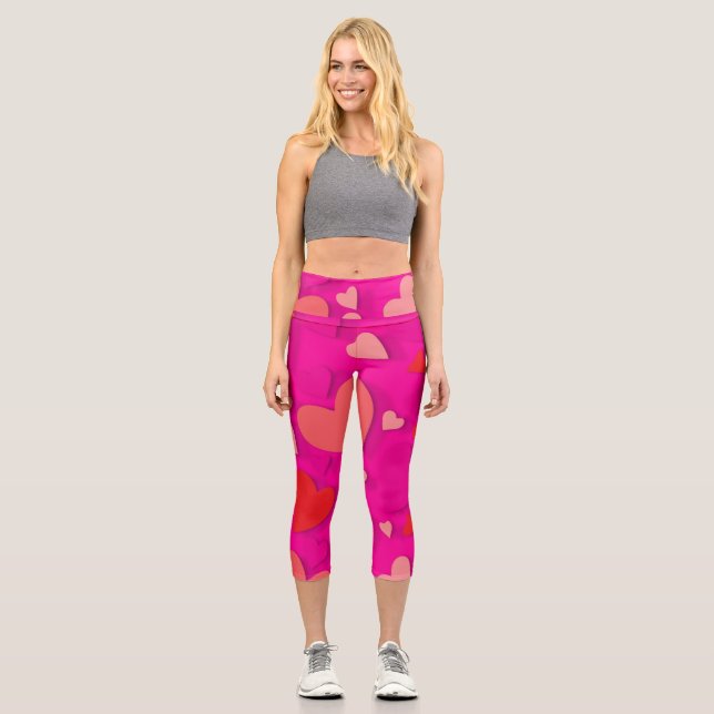 Decorative paper heart 2 capri leggings (Front)