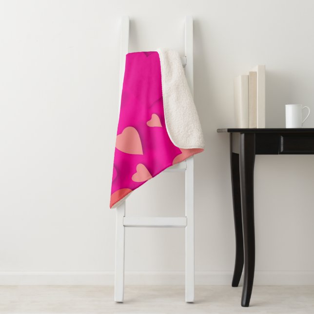 Decorative paper heart 2 sherpa blanket (In Situ)