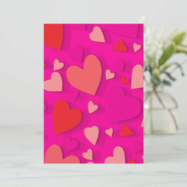 Decorative paper heart 2 thank you card (Standing Front)