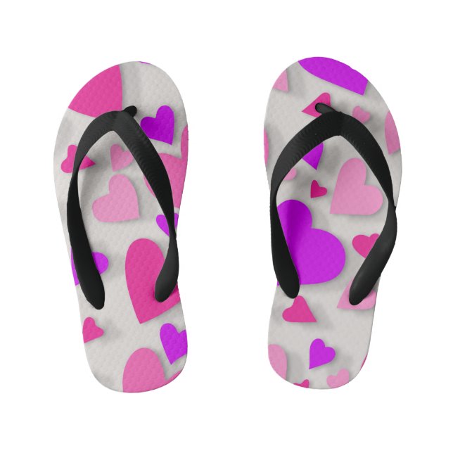 Decorative paper heart 3 kid's thongs (Footbed)