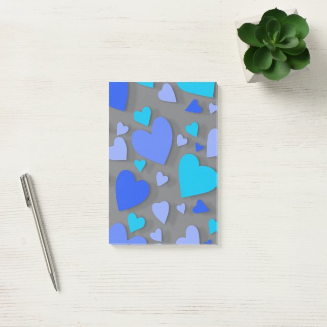 Decorative paper heart 4 post-it notes (Office)