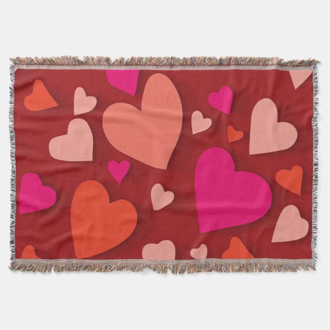 Decorative paper heart 6 throw blanket (Front)
