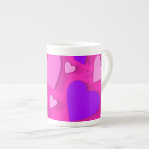 Decorative paper heart 8 bone china mug