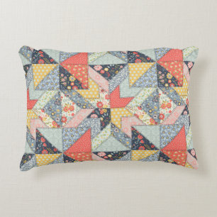 Decorative Patchwork Pattern and Array of Colours Cushion