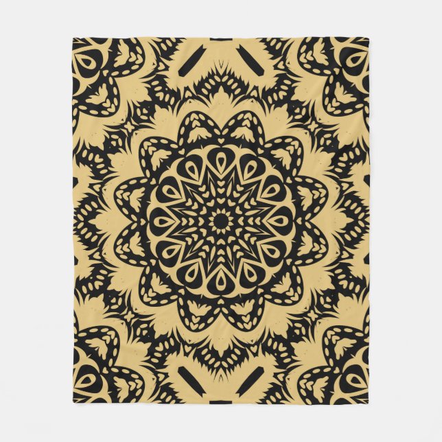 Decorative pattern in oriental style. Colour in bo Fleece Blanket (Front)