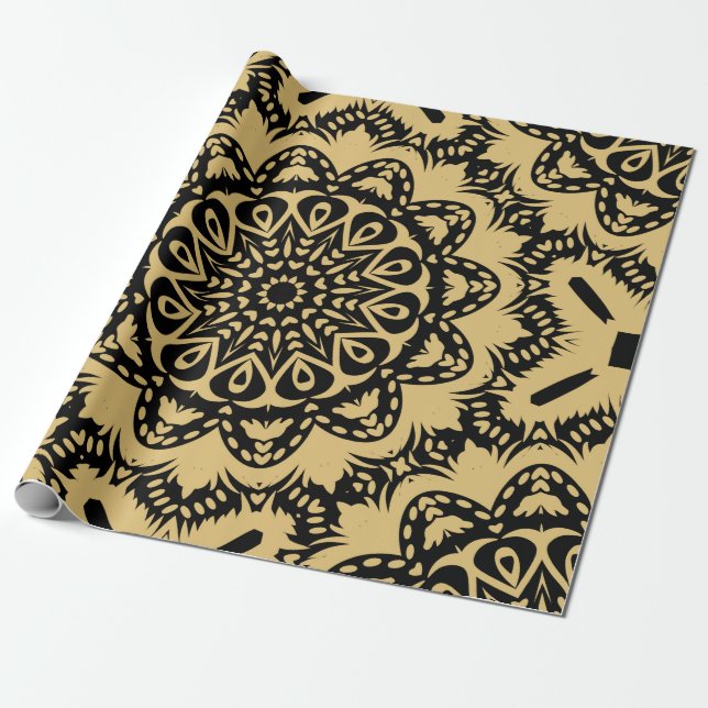 Decorative pattern in oriental style. Colour in bo Wrapping Paper (Unrolled)