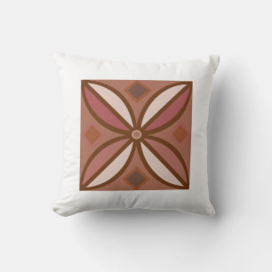 Decorative pattern in rusty pinks and terracottas cushion