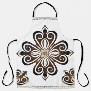 Decorative pattern of brown baroque motif with Flo Apron
