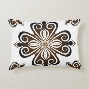 Decorative pattern of brown baroque motif with Flo Cushion
